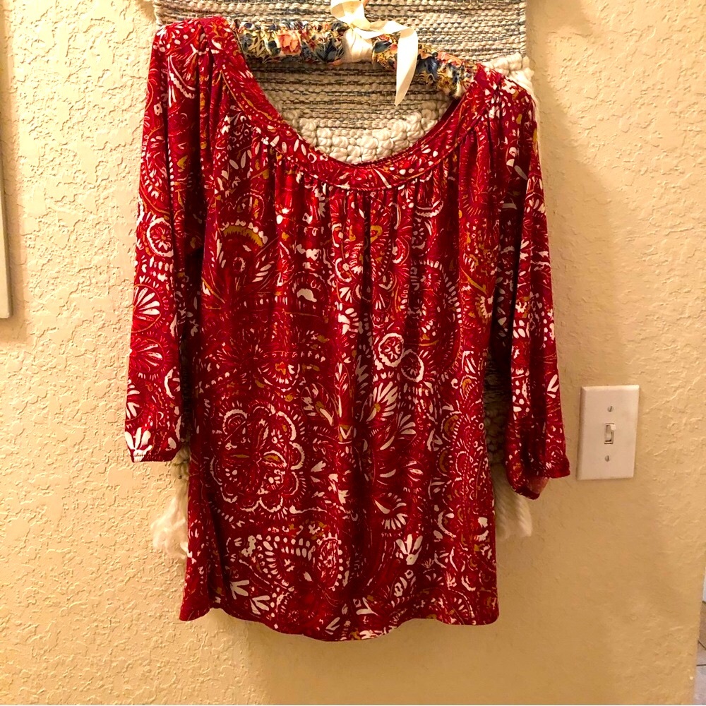 Liz&co. Top Pullover Rust Red Medium